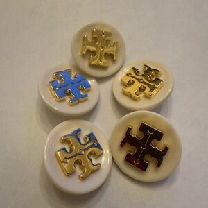 Tory Burch Gold and Cream Button Collection